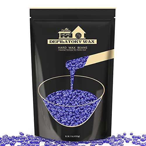 Lifestance Hard Wax Beans Hair Removal Kit, 1Lb Large Refill Stripless Waxing Beans For Women Men Waxing Depilatory Violet Pearl Wax Beads #TOP1