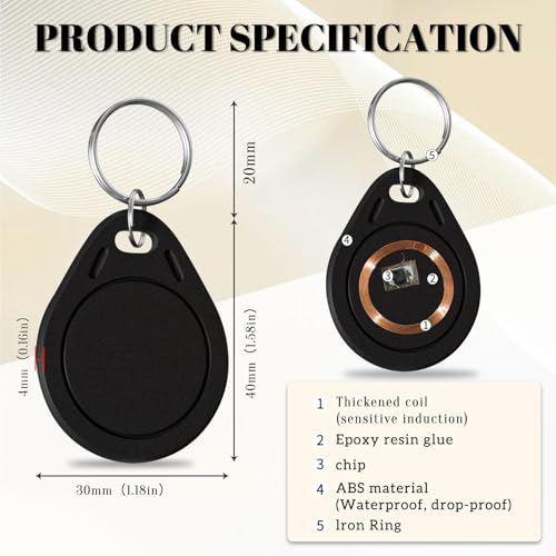 Image of 20pcs T5577 RFID Keyfobs 125kHz Writable T5577 Key Tags Proximity ID Card Token Tag Rewritable T5577 Universal for Keyless Entry Access Control Systems & Security Lock- Blue