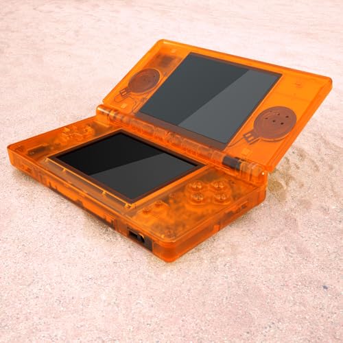 Image of eXtremeRate Clear Orange Replacement Full Housing Shell for Nintendo DS Lite, Custom Handheld Console Case Cover with Buttons, Screen Lens for Nintendo DS Lite NDSL - Console NOT Included