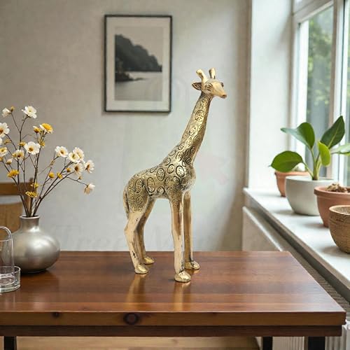 Image of Brass Giraffe Statue | Vastu Shastra & Feng Shui Remedies | Home Decor | Showpiece | Decorative | Giraffe Showpieces for Home Decor