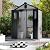 Domi 5×3ft Outdoor Resin Storage Shed - 95+ Cubic Ft Weatherproof Double-Wall Yard Shed with Skylight, Lockable Door and Carpet, Heavy-Duty Steel Frame Storage Building for Lawn Mower, Bike, Tools