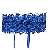 Bonito cinturón ancho con delicado encaje añade algo extra a vestidos o tops lisos. Este cinturón envolvente en estilo obi ayudará a ajustar tu cintura para una figura atractiva y resaltar tu cintura delgada de una manera atractiva