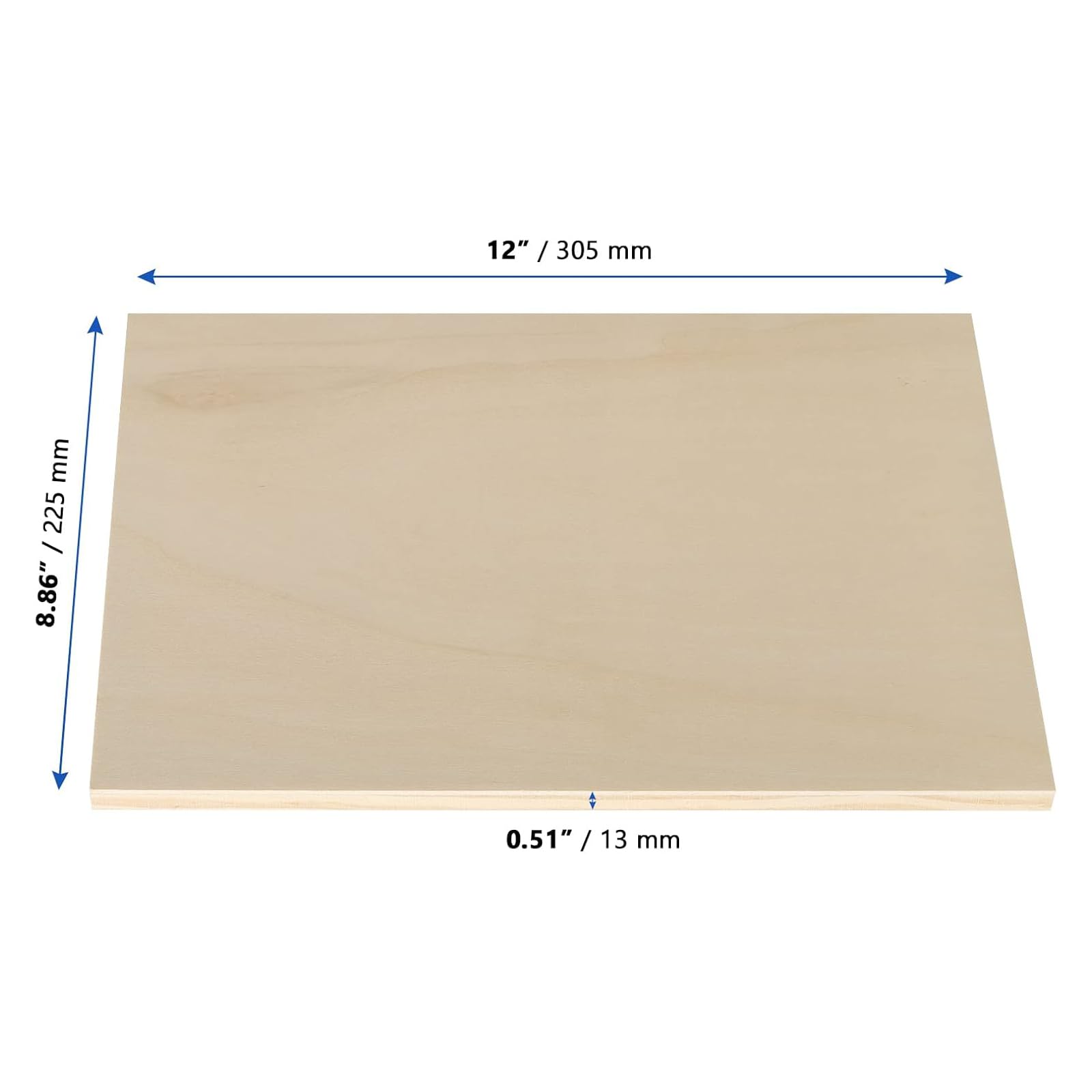 12 pannelli di tela in legno, 30,5 x 22,5 cm, pannelli di legno non verniciati per dipingere, disegnare, artigianato