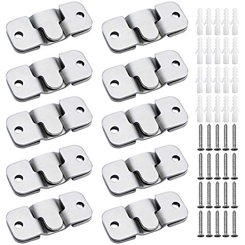 RtottiM 10 Paires Support Montage Dissimulé Connecteur de Meubles Canapé Acier Inoxydable Quincaillerie Murale pour Accrocher la Miroir Photo Cadre Dosseret Meubles
