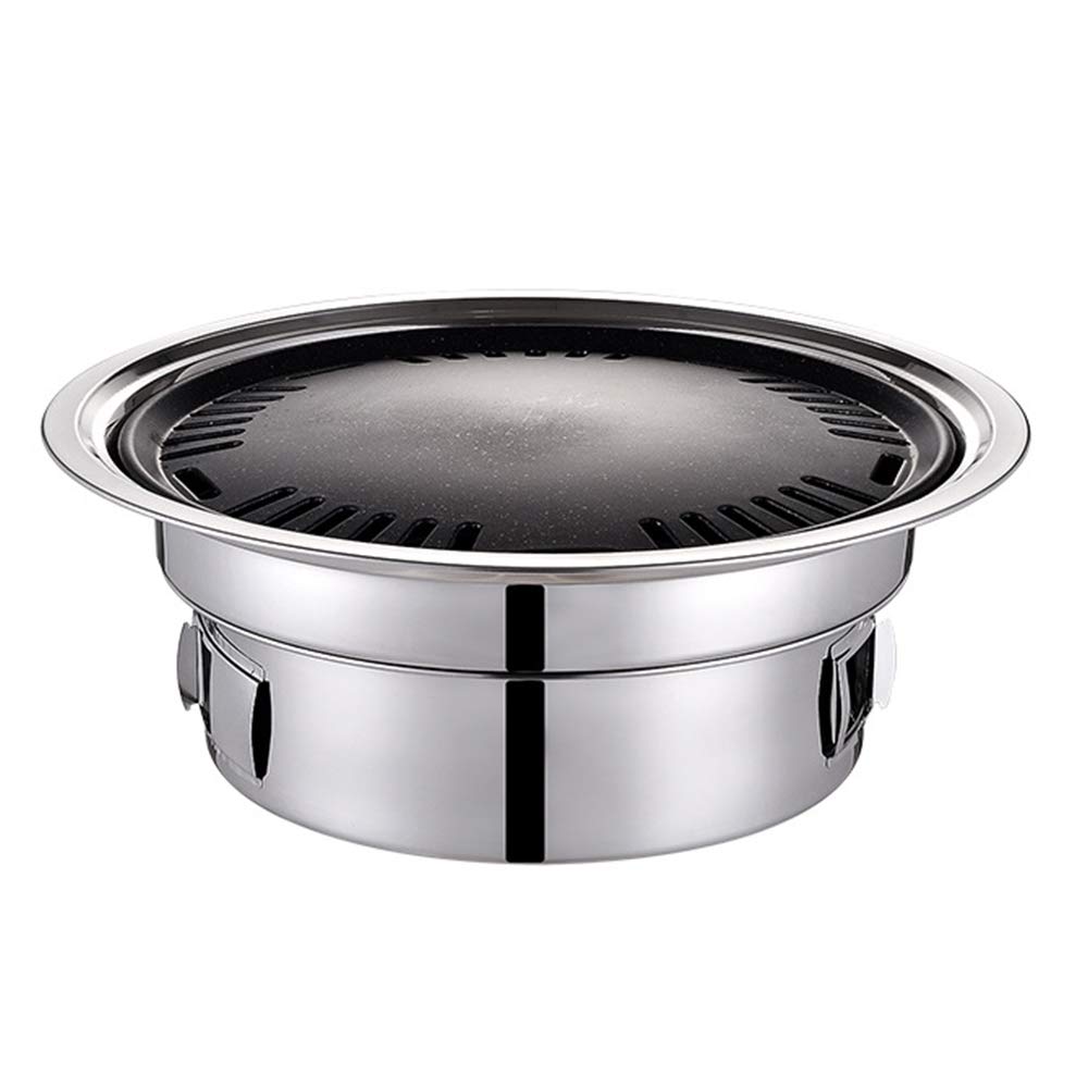 Yaochen BBQ Barbecue Charcoal Grill, Stainless Steel Reusable Japanese Korean Style Yakiniku Grill w