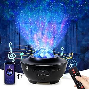 OTTOLIVES Star Projector Night Light 2 in 1 Star Galaxy Projector & LED Nebula Cloud/Rotatable Ocean Wave Projector with…