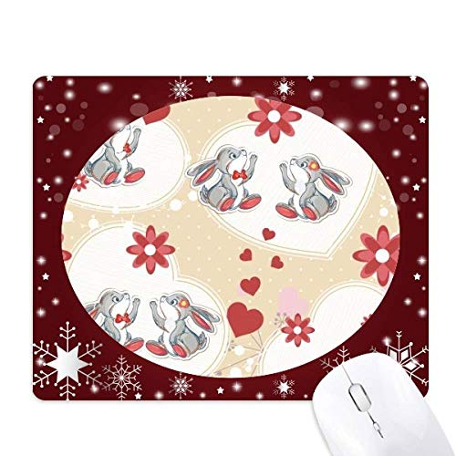 Tapis de souris lapin gris de Saint-Valentin, le cadeau idéal pour l'hiver