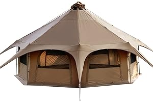 MC TOMOUNT Canvas Tent with Stove Jack for Enhanced Glamping and Camping Experiences