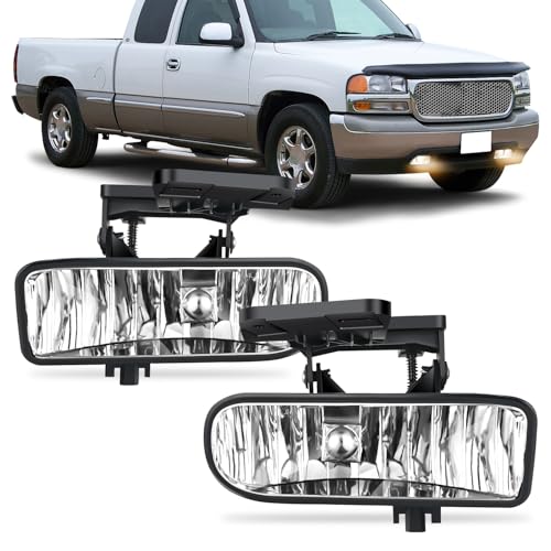 Image of Nilight Fog Light Assembly for 1999-2002 GMC Sierra 1500 2500 | 2001 2002 Sierra 1500HD 2500HD 3500 2000 2001 2002 2003 2004 2005 2006 Yukon Clear Lens