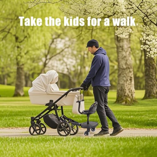 Image of Universal 2-in-1 Stroller Board，Child Rider Stroller Attachment with Saddle Seat and Standing Platform ，Quick and Easy to Use, Safety Design 2025 Upgrade