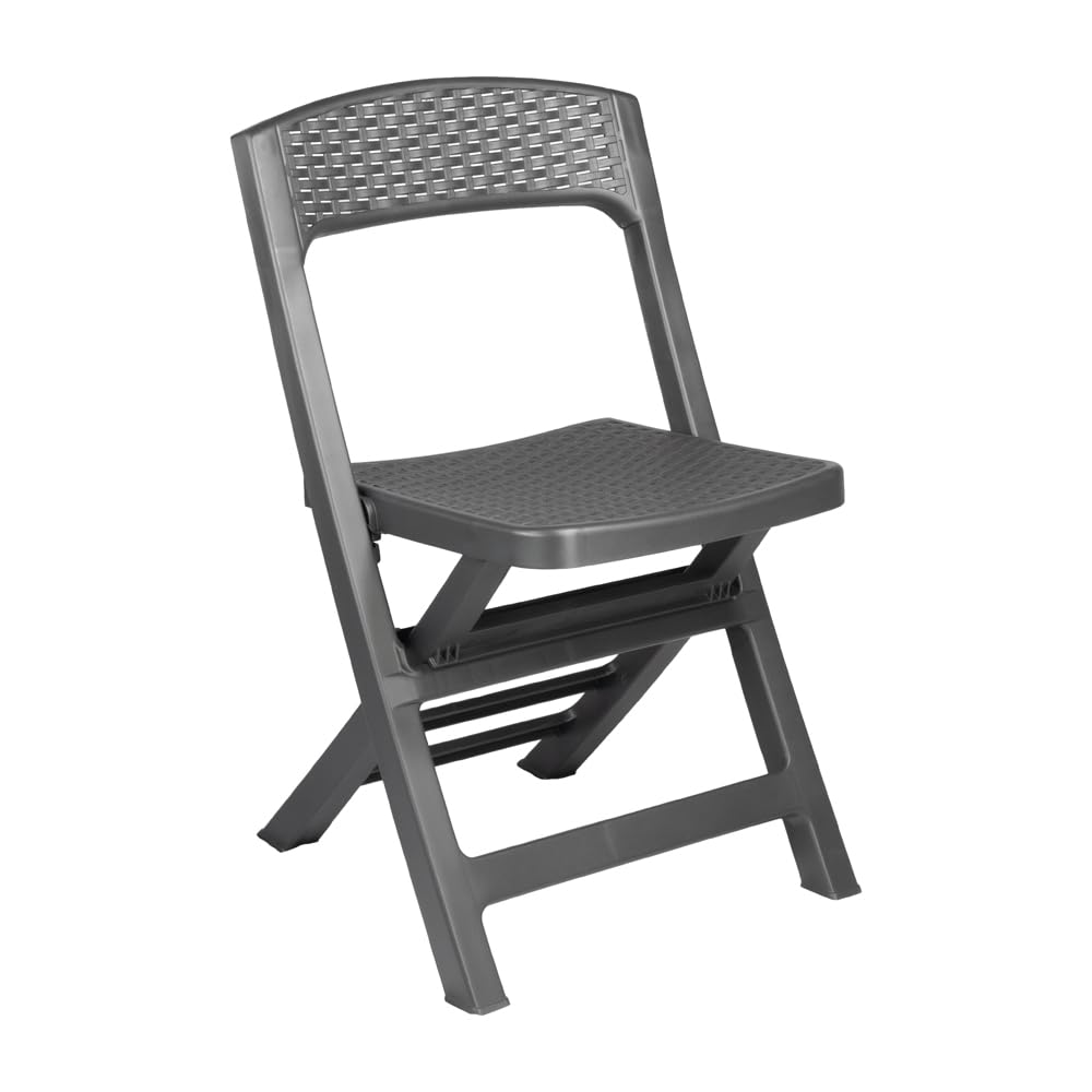 Chaise pliante d'extérieur en polypropylène pour jardin, camping, balcon, peu encombrant, légère, résistante NUVIRA (anthracite)