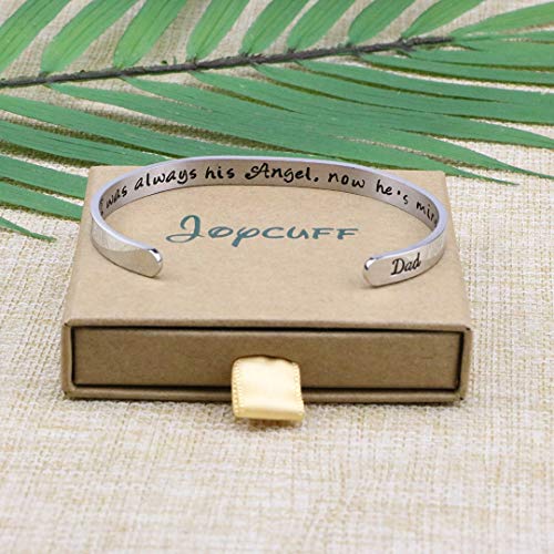Joycuff Loss Of A Dad Sympathy Jewelry Memorial Gift For Daughter Remembrance Bracelet I Was Always His Angel Now He Is Mine #TOP3