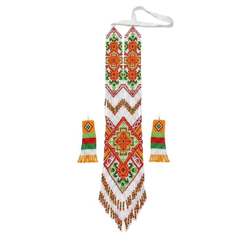 Pendientes y collar Gerdan multicolor para vestidos étnicos LKBEADS