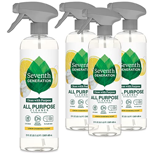 Comparison: Best Cleaning Products For Kitchen Grease 11 Seventh Generation All Purpose Cleaning Spray Surface Cleaner Lemon Chamomile scent Cuts Grease 23 oz, Pack of 4