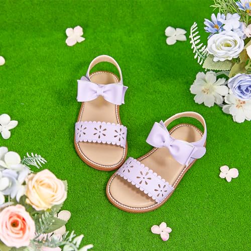 Image of PHIRAMIN Toddler Flower Girl Sandals - Girl Dress Shoes Toddler Little Kid Wedding Party
