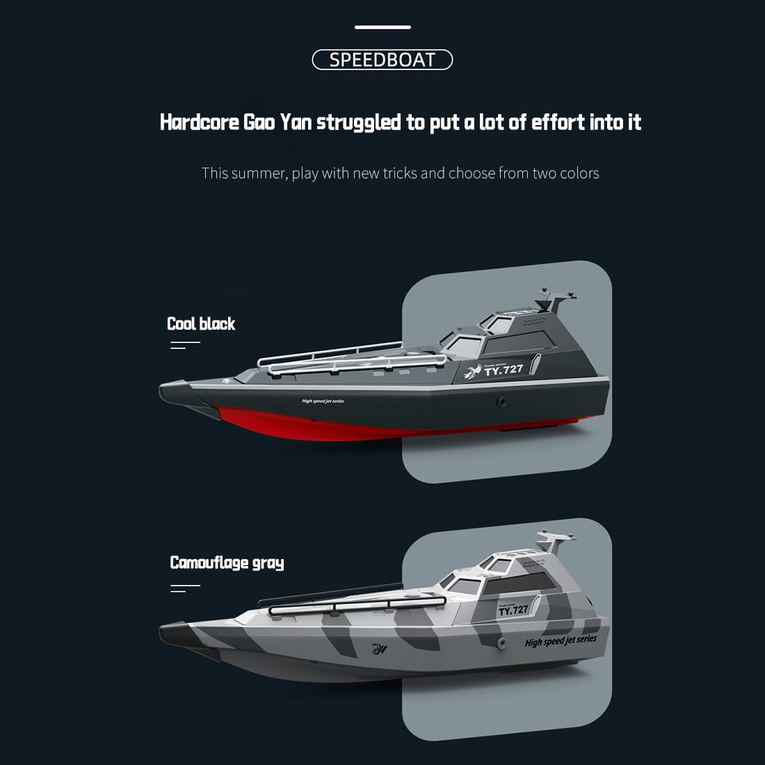 Elektrisches RC Speedboot für Erwachsene, Wasserdichtes Ferngesteuertes Boot mit Selbstaufrichtungsfunktion, 2,4GHz Hochgeschwindigkeits-Rennboot mit Wasserkühlung für Pool & See Outdoor-Einsatz