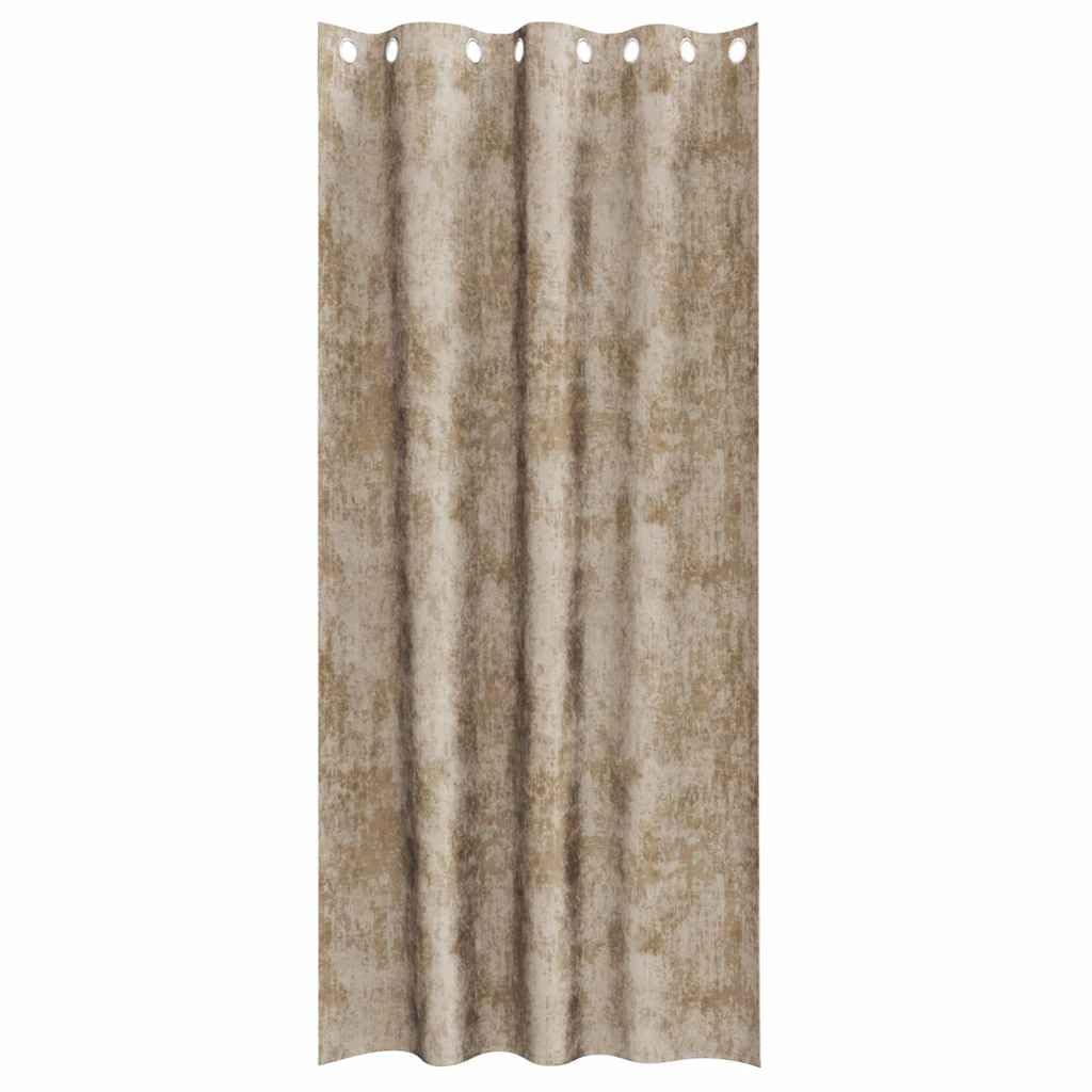 Aksamitne zasłony zestaw 2 sztuk, kolor szampański, 225 x 140 cm, nieprzejrzyste, izolowane termicznie, luksusowy aksamit do sypialni i salonu, łatwa obsługa ręczna, trwałe panele okienne