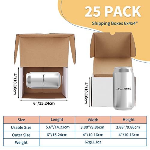 Image of ZBEIVAN 6x4x4 White Shipping Boxes Set of 25, Corrugated Cardboard Mailer Boxes for Packaging Small Business Mailing Gifts