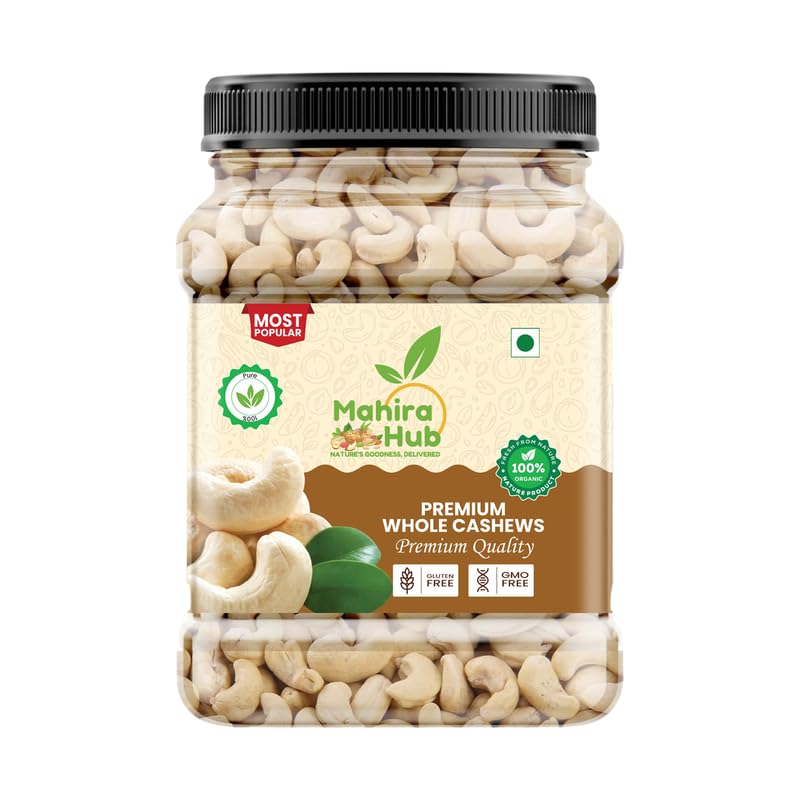 Image of MAHIRA HUB Pure Cashews Whole /Kaju, 900g, Nutritious & Delicious, Premium Kaju nuts, Rich in Protein, Magnesium & Phosphorus, Deluxe Size & Crunchy Nuts
