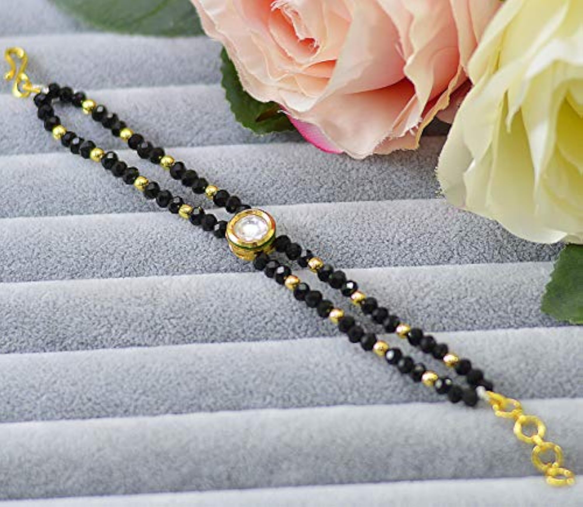 Desire Collection Kundan Mangalsutra & Bracelet Combo Set