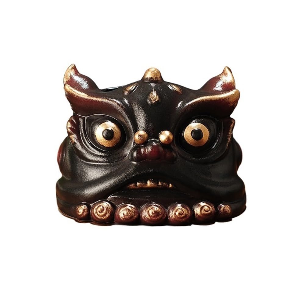 Tissue Case Tissue Box Holder Ceramic Fortune Desktop Chinese style Tissue Dispenser(Black)