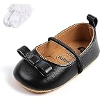 Kleinkind Baby Mädchen Mary Jane Schuhe Bowknot Prinzessin Neugeborenes Ballett Schuhe Kleinkind Baby Mokassins Anti-Rutsch erste Walking Schuhe mit Socke