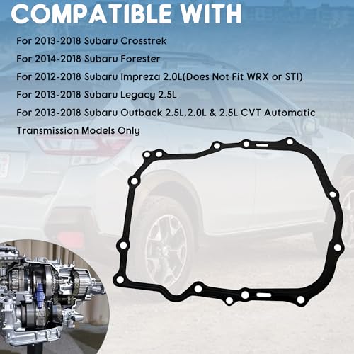 Image of CVT Transmission Cover Gasket Compatible with 2013-2019 Subaru Crosstrek,2014-2023 S-ubaru Forester,2013-2019 Subaru Legacy 2.5L,2012-2023 Impreza 2.0L,2014-2019 Outback 2.5L,Replace31338AA020