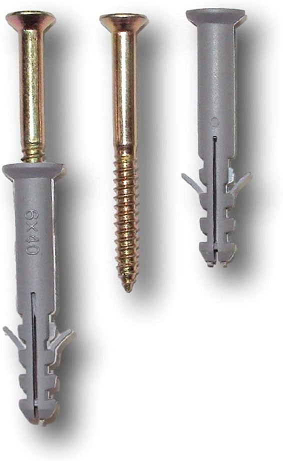 ZUA,Hammer Fixings Nylon Plugs Set 40 mm x 6 mm (1 1/2" inch) Pack of 40 Pieces.