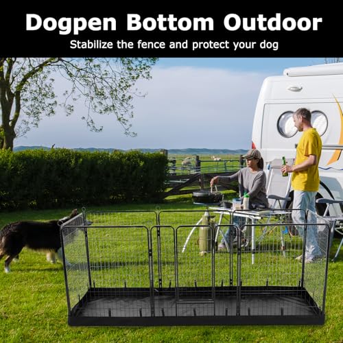 PJYuCien Rectangle Dog Playpen Bottom Pad - Fits 8 Panels 24"" Width Metal Dog Playpen -24""x72"" Size 600D Oxford Cloth Waterproof Playpen Bottom Pad (Note: Only Bottom Pad, No Playpen!!!), Black