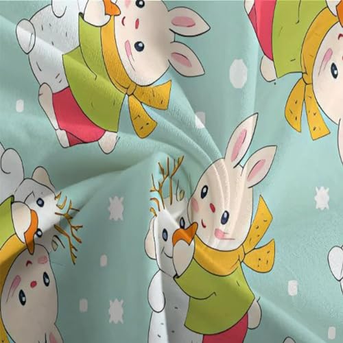 Housse de couette imprimé flocons de neige microfibre toucher doux lit simple - 8