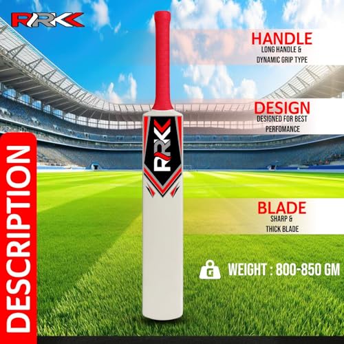 Image of RRKK Heavy Duty Plastic Cricket Bat Full Size (34 inch X 4.5 inch Inches | Premium Lightweight PVC Tennis Bat with Grip | Durable Turf Bat for Gully Cricket | All Age Group | (Red)