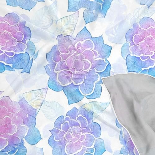 Dreamy Colorful Purple Blue flower silk scarf neckerchief fashion wrap scarf for women for winter chal para mujer4
