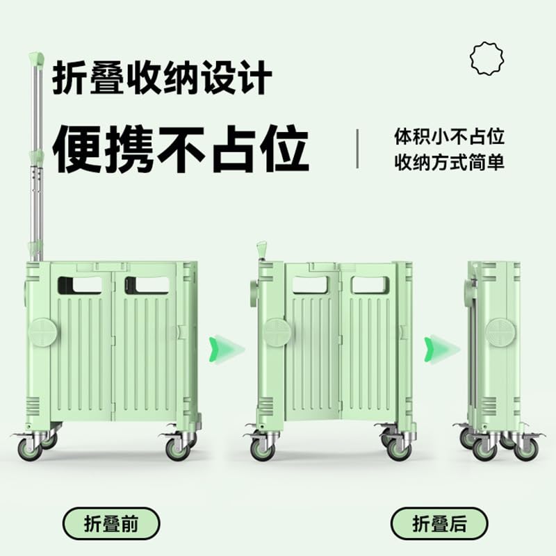 Chariot pliable avec roues et échelles pour le camping en plein air et les supermarchés, transport et rangement faciles