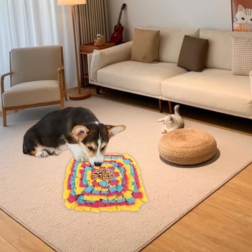 Schnuffelmatte für Hunde,Intelligenzspielzeug für Hundes,Riechen Trainieren Futtermatte,Haustier Langeweile Interaktive Schnüffelmatte,Für mittelgroße und kleine Hunde (Style-A)