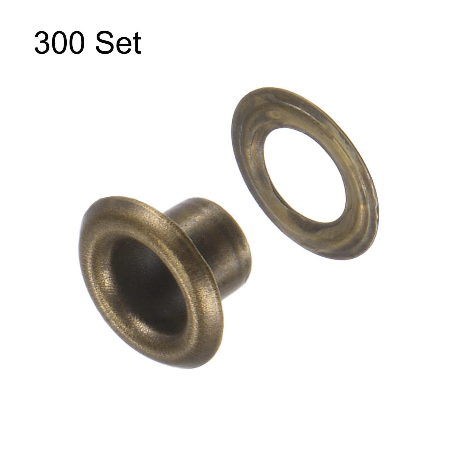 HARFINGTON Juego de 300 ojales de metal de 4,5 mm, agujero de 3/16 pulgadas, ojales pequeños con arandelas para zapatos, ropa, cinturón, etiqueta, bolsa, tela, cuero, proyecto de bricolaje, bronce