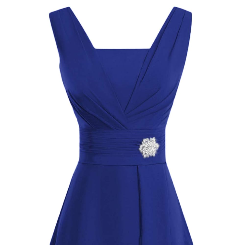 Abito Da Sera Donna Elegante - Lungo In Chiffon Con Volant, Scollo A V, Per Matrimoni E Feste - Foto 14