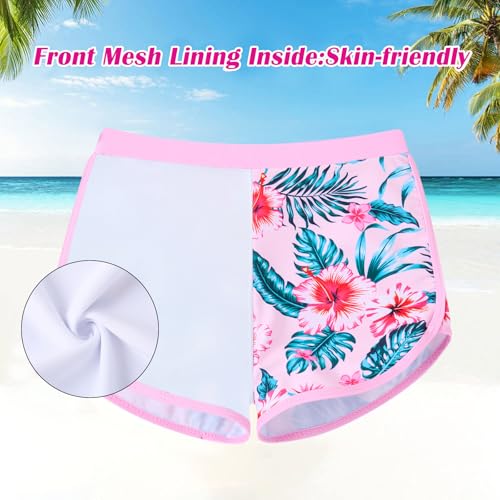 Image of TUONROAD Girls 2 Pieces Rash Guard Swimsuit Long Sleeve Tankini for 4-10 Years