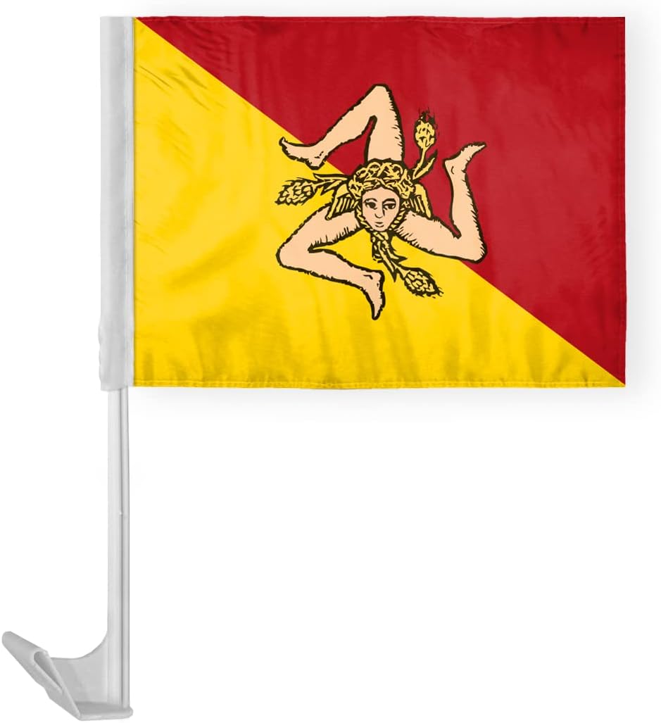AGAS Sicily Flag 3x5 ft 200D Nylon Fabric Double Stitched Canvas Header Brass Grommets Fade Resistant & Vivid Colors Can be Hung on Flagpole Outside or Indoors on a Wall