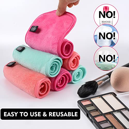 KinHwa Microfiber Makeup Remover Cloths Flannel Face Cloth Reusable Face Towel Soft Facial Wash Cloth for Skin Care 15x30 cm 6 Pack - Image 4