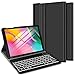 Price comparison product image ELTD Keyboard Case for Samsung Galaxy TAB A 10.1 2019 (QWERTY Layout), Case with 7 Colors Backlit Control Removable Magnetic Wireless Keyboard for Samsung Galaxy TAB A T510/T515 10.1 Inch 2019, Black