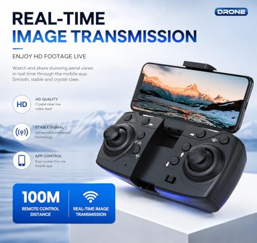 Image of 4K HD Camera Foldable dRoNe Toy with APP Control, Air Pressure Altitude Hold, 360 Roll & Long Life Battery | WiFi FPV RC Quadcopter for Kids & Beginners