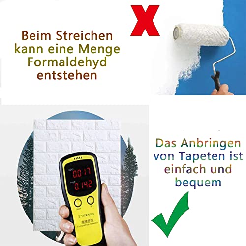 ybaymy 10 Stück 3D Tapete Wandpaneele Selbstklebend Wasserdichter PE-Schaum Steinoptik Ziegel Tapete Moderne Wasserdicht Wandaufkleber 77 x 70cm für Wohnzimmer, Schlafzimmer,Badezimmer Decor