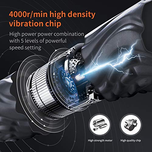 Myuilor 5-Speed Vibrating Foam Roller High Intensity Muscle Roller Vibration for Muscle Recovery, Mobility, Pliability Training & Deep Tissue Virbant Trigger Point Sports Massage Therapy