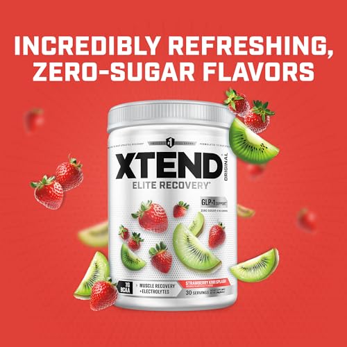 Image of Xtend Original BCAA Powder, 7g BCAAs and 2.5g L-Glutamine for Muscle Recovery Hydration and Lean Muscle, Sugar Free Intra and Post Workout Drink with Electrolytes, Strawberry Kiwi Splash, 30 Servings