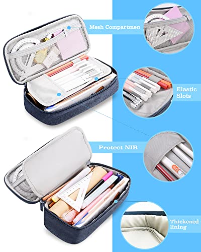 Image of YOKUMA Pencil Case,Large Capacity Pencil Pouch,Aesthetic Zipper Pencil Box, Back to School Supplies for College Student Teen Adults,Travel Essentials,Electronic Cable Organize