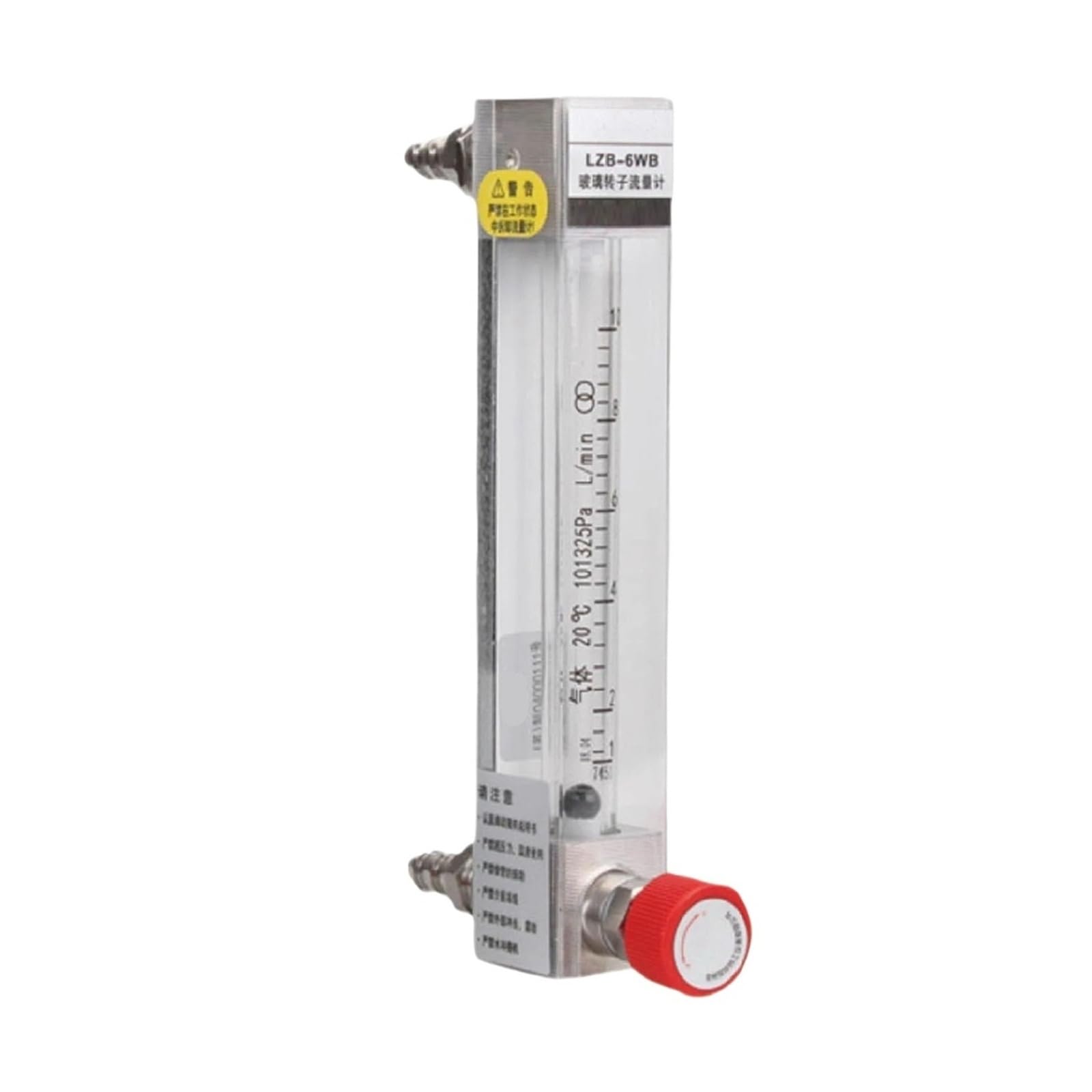 Medidor de flujo de LZB-6WB rotámetro de tubo de vidrio for aire, agua, líquido, flotador de área Variable Industrial, montaje en Panel(1.5-15L-min)