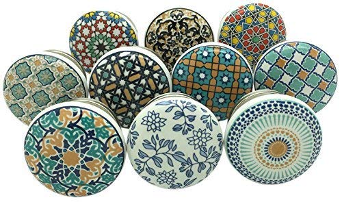 THE HIMALAYA CRAFT Ceramic Drawer Pull Hand Painted Knobs for Dresser Wardrobe Cabinet Cupboards Door, Drawers Handle (Standard Size, Multicolour) Pack of 10 (B08L8B2H51) Amazon Price History, Amazon Price Tracker