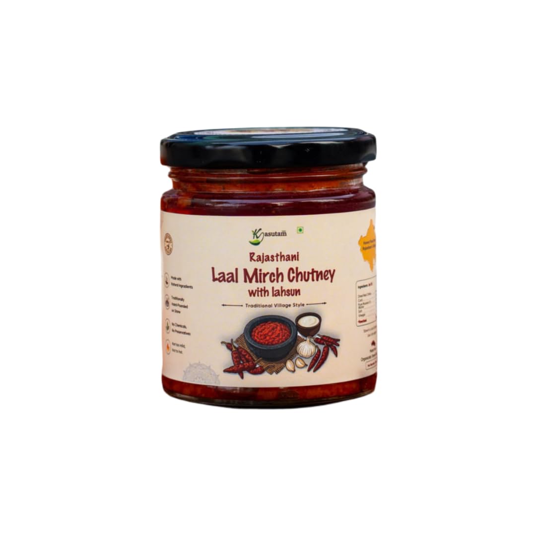 Kasutam Rajasthani Laal Mirch Chutney 200g | Traditional Marwadi Red Chilli Garlic Chutney | Homemade Taste | No Preservatives | Ready to Eat | Small Batch Crafted-image-40
