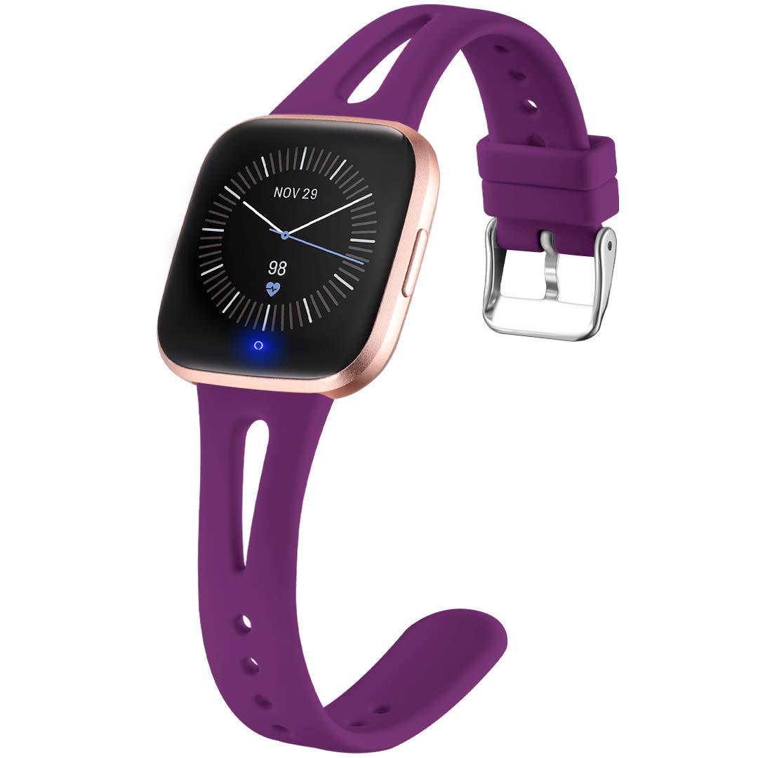 Ouwegaga Compatible with Fitbit Versa 2 Bands for Women Men Versa Lite Bands Purple Small