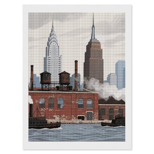 Peinture diamant 5D New York avec strass carrés pour une couverture totale et brillante